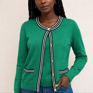 J. Crew Vibrant Green Cardigan with matching tank